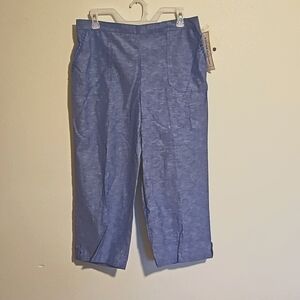 Alfred Dunner Comfort Waist Classic Fit wide leg capri sz 12 NWT